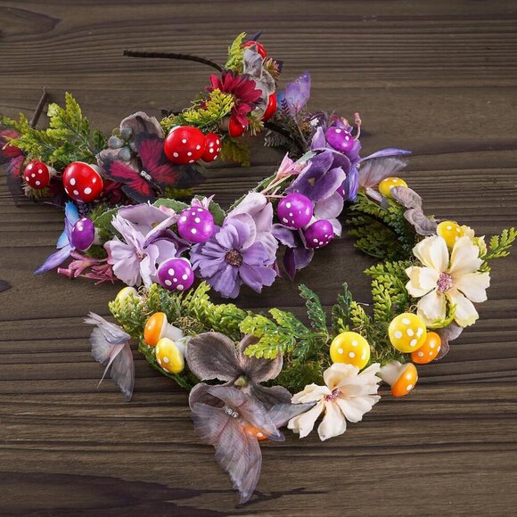 Fantasy Flower Butterfly Mushroom Headband Fairy Woodland Costume Accessory main image 5